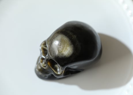 【HOLISTIC VISION ホリスティックビジョン（高次元からの情報 冷静さ・直観力）シジル封入 オリジナルカード付き❣️】ゴールドシーンオブシディアン スカル ※イベントクーポン使用不可