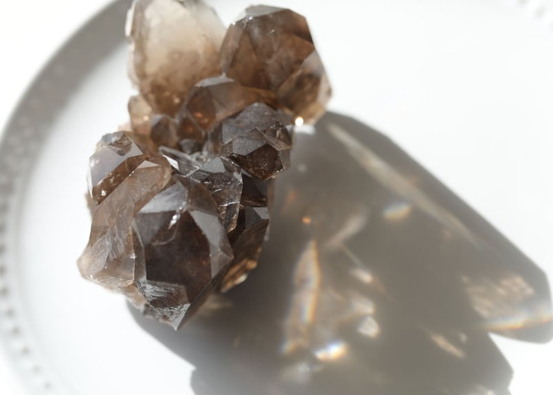 奇跡】虹入り ゴールドルチルスモーキークォーツ ダブルターミネー