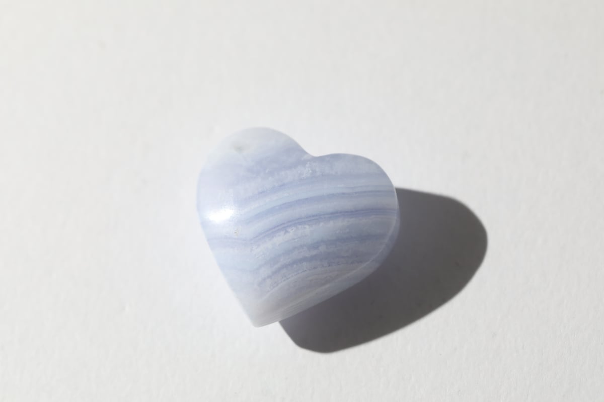 悟りのシッディ入り】ブルーレースアゲート ハート | Y.S.Y24