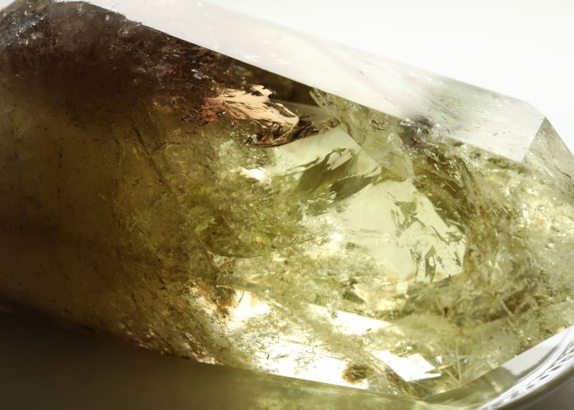 豊かな光】ブラジル産 虹入り ナチュラルスモーキーシトリン ポイント