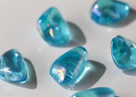 【輝いて】アクアオーラクォーツ タンブル（6個セット）