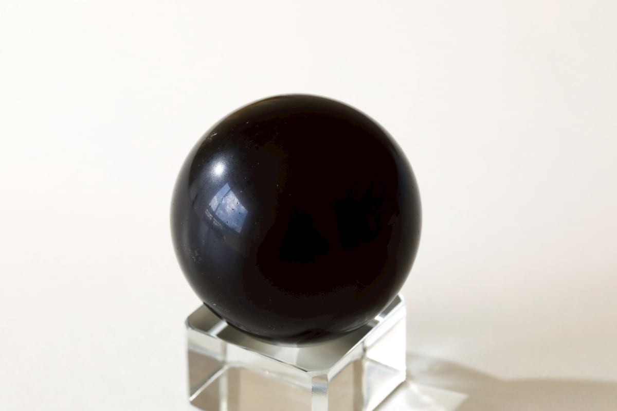 特大 モリオン スフィア モリオン（黒水晶） スフィア・ラウンド40mm 1個｜天然石ビーズの卸