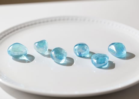 【海のエナジー】アクアオーラクォーツ タンブルM（6個セット）