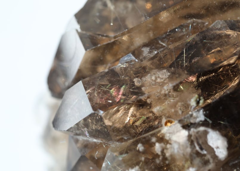 奇跡】虹入り ゴールドルチルスモーキークォーツ ダブルターミネー