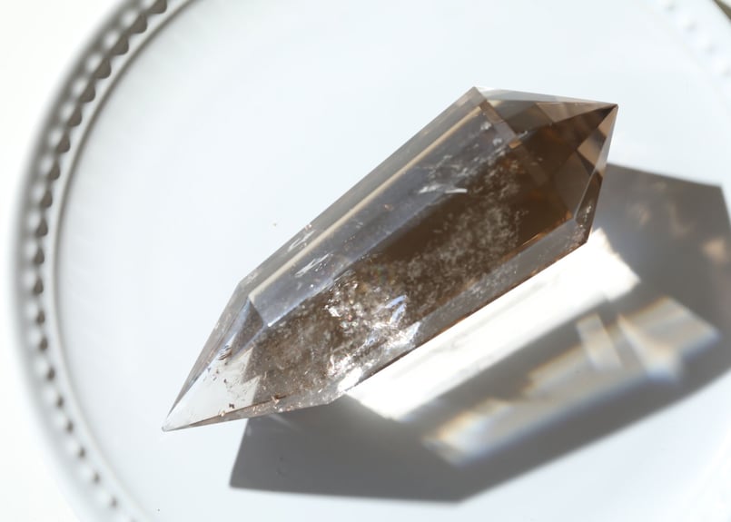 集中力】虹入り スモーキークォーツ ヴォーゲルワンド 12面