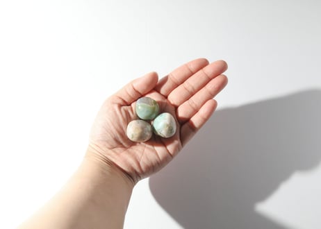〈カルマ解放シッティ入り〉【healing garden】ブルーチェリーブロッサムアゲート タンブル（3個セット）