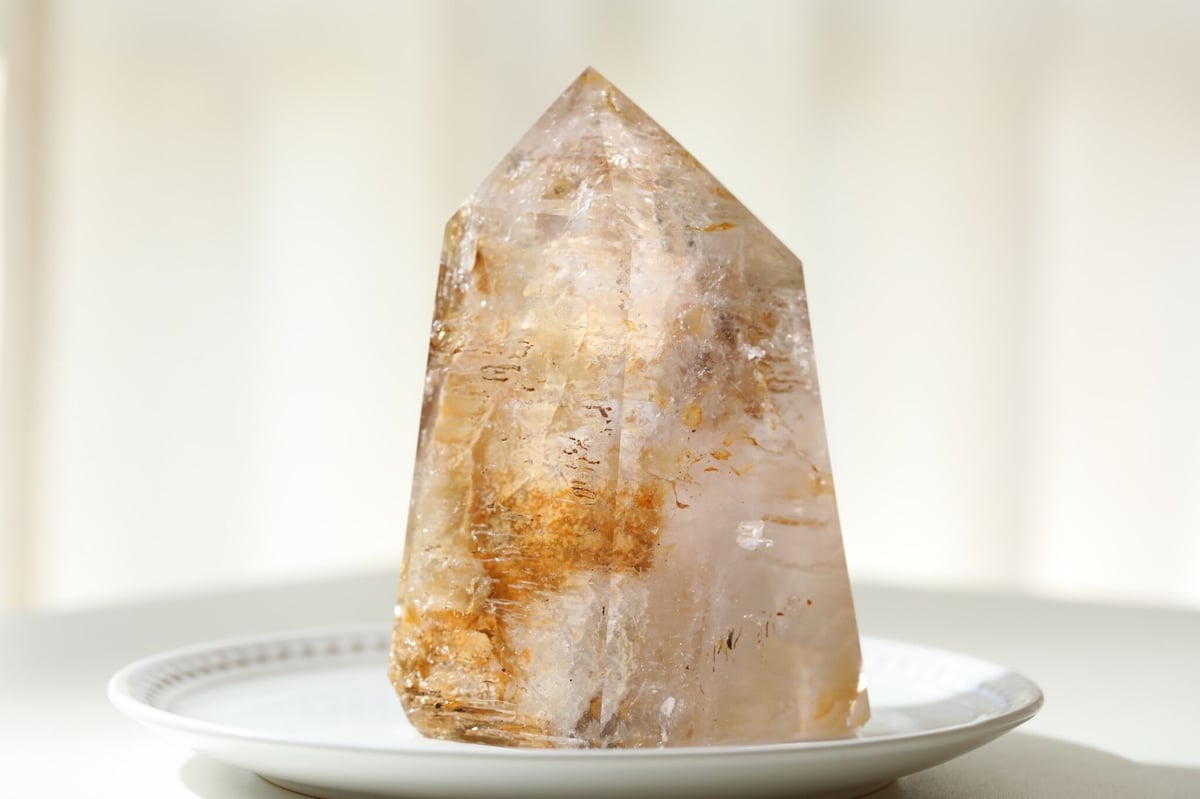 ガーデンクォーツ石ポイント　219g ガーデンクォーツ石ポイント219g