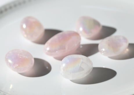 【魂を魅了する】エンジェルオーラ ローズクォーツ タンブル（6個セット）