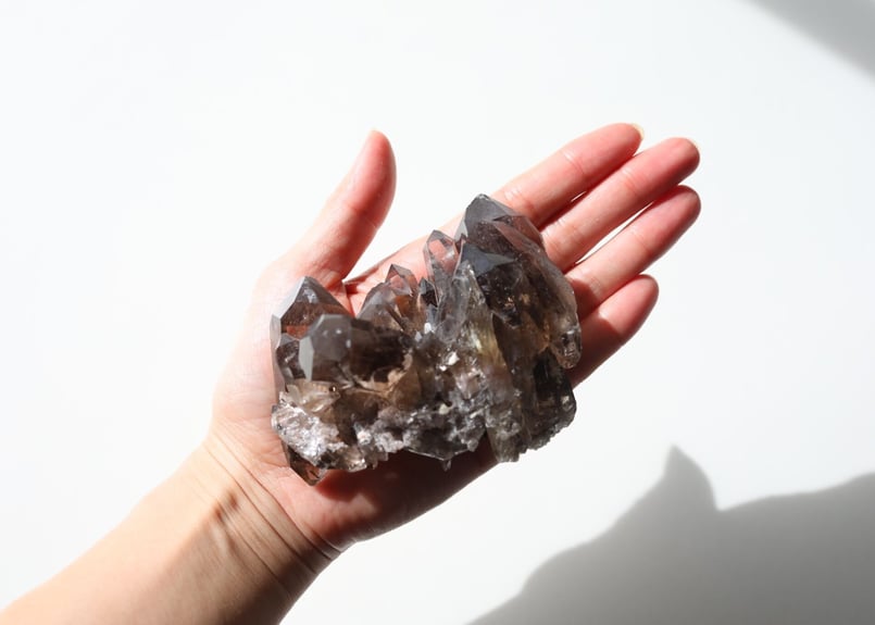 金運· 魔除 】ゴールドルチル ☆虹☆スモーキークォーツダブルポイント