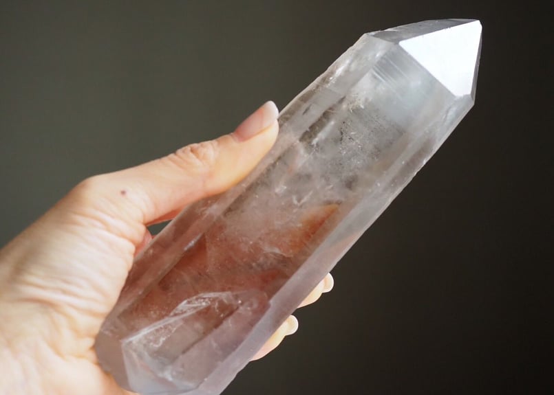 宇宙へ】虹入り スモーキーレムリアンシード ダブルターミネーテッド