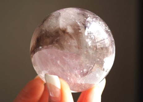 【融合】虹入り トリコロール 水晶 スフィア
