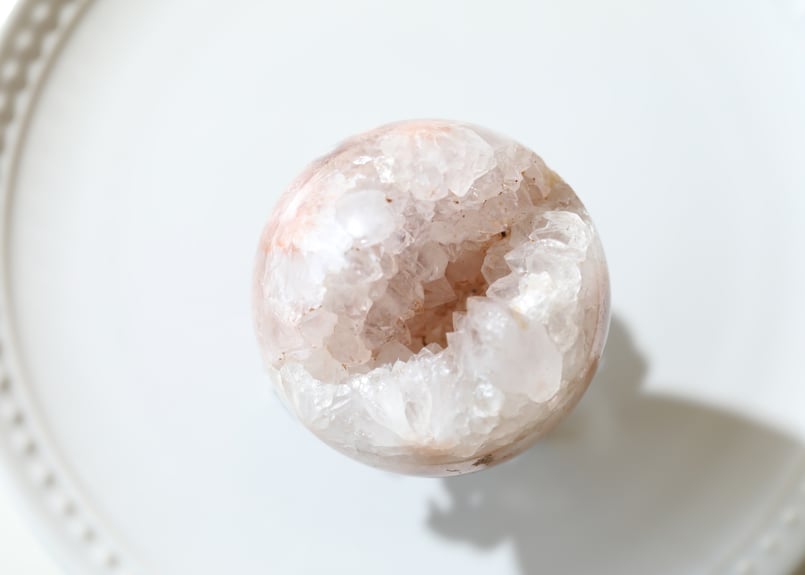 floral】ブラジル産 虹入り ピンクアメジスト スフィア シルバーの台座