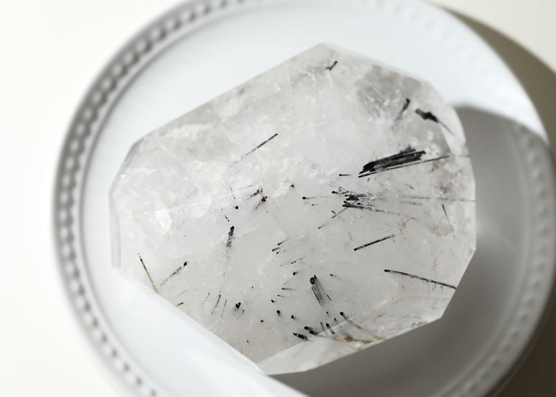 地球のひかり】虹入り ブラックトルマリンインクォーツ フリー