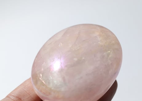 【綿菓子みたいな愛】エンジェルオーラ ローズクォーツ 握り石