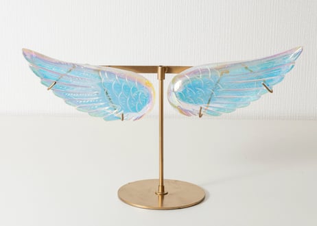 エドワード淺井さんによる技入り❣️【青天井に夢が叶う/青天井に成功に導く】エンジェルオーラ クリアクォーツ 天使の羽 台座付き ※イベントクーポン使用不可