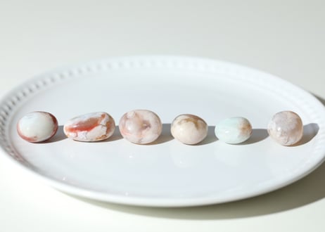 【お菓子の国】ブルーチェリーブロッサムアゲート タンブル（6個セット）