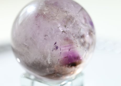 【アカシックレコード】虹入りトリコロール 水晶 スフィア