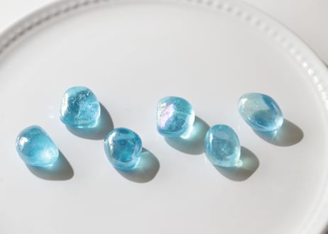 【海のエナジー】アクアオーラクォーツ タンブルM（6個セット）