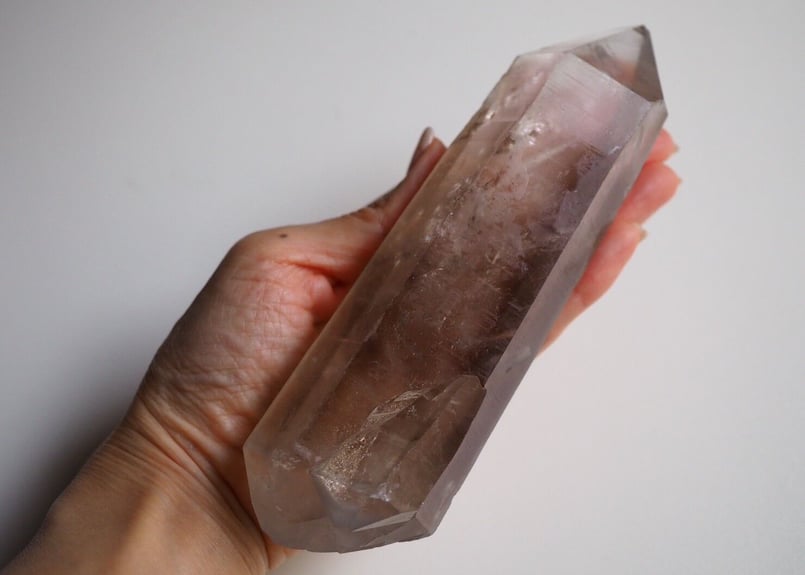 宇宙へ】虹入り スモーキーレムリアンシード ダブルターミネーテッド