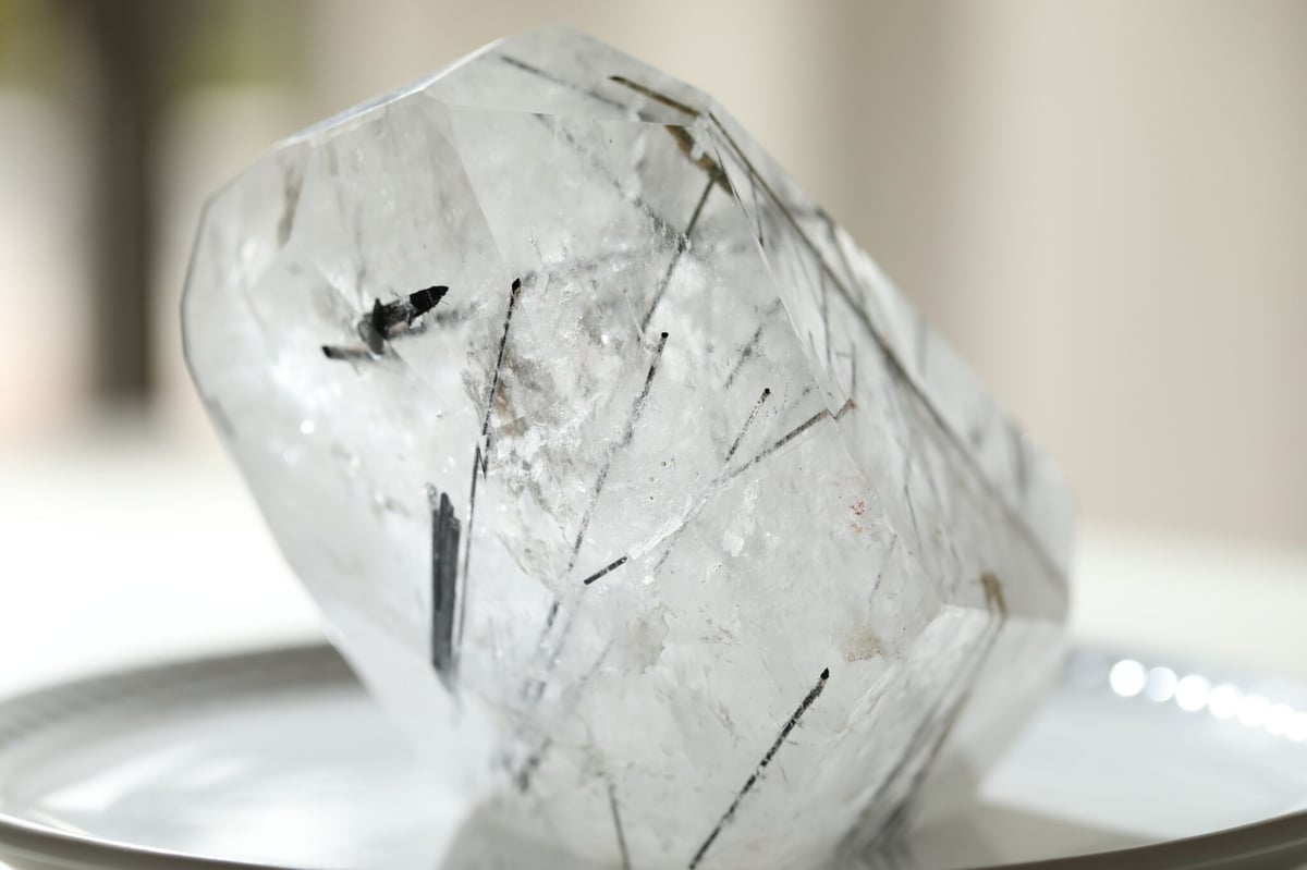 地球のひかり】虹入り ブラックトルマリンインクォーツ フリーフォーム