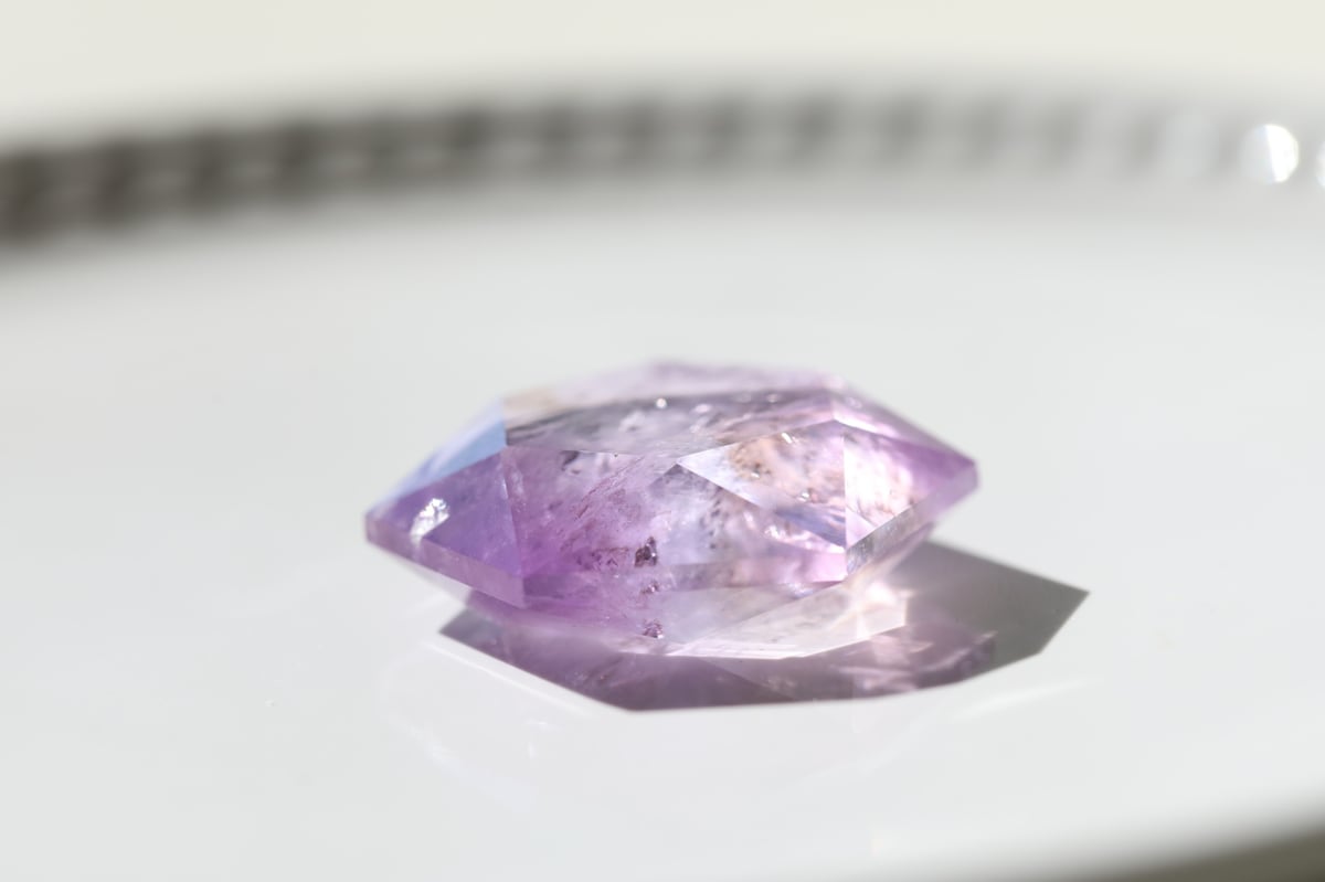 新作♡宝石質アメジスト六芒星×エレスチャルアメジスト×高✩レピドライト× アメジスト 六芒星 | Kilig crystal