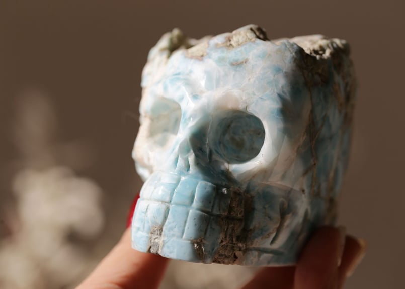 ドミニカ共和国産 ラリマー スカル 【ひょうきんな大賢者】 | Y.S.Y24