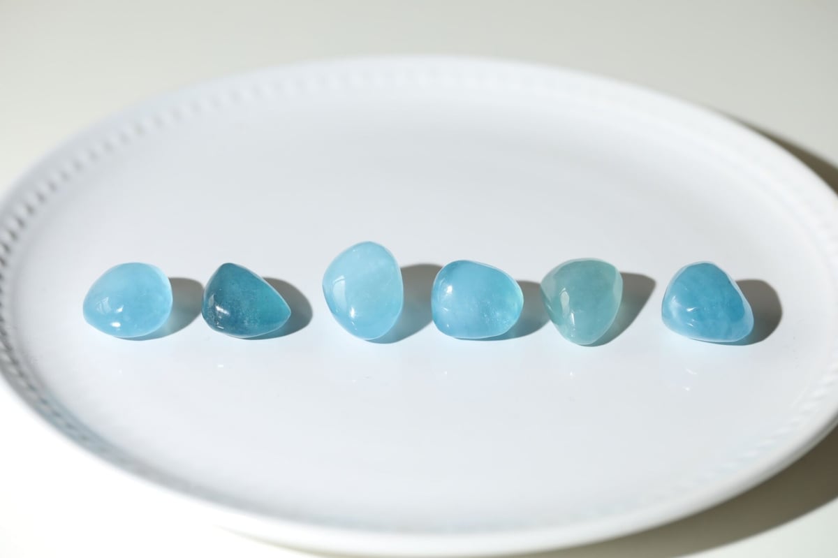 ハイクオリティ アクアマリン タンブル（6個セット）【願いを託す
