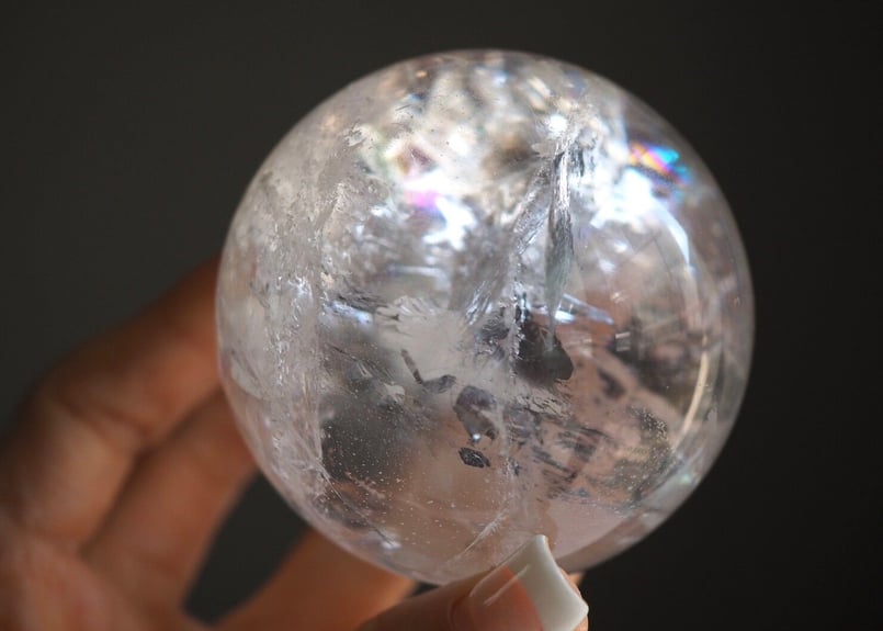 神の色】ブラジル産 虹入りクリアクォーツ スフィア | Y.S.Y24
