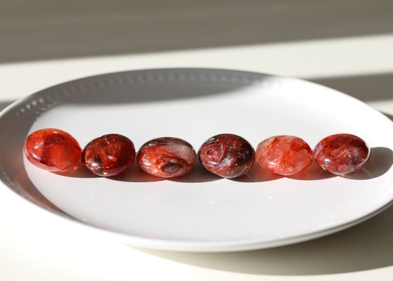 情熱の先へ】ヘマタイトインクォーツ タンブル（6個セット