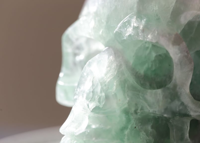 天然石 フローライト スカル 魔除け フローライト スカル 【陰徳】 | Y.S.Y24