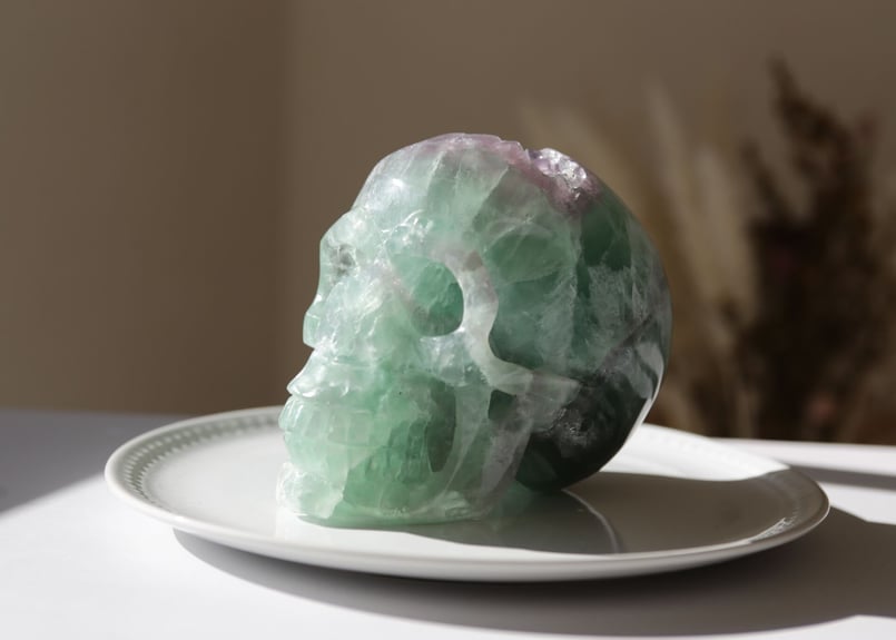 << 大幅値下げ >> ブルーフローライトスカル フローライト スカル 【陰徳】 | Y.S.Y24