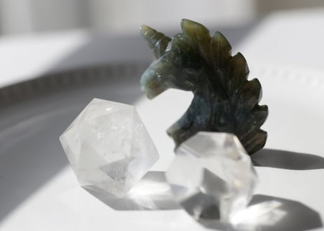 【石に願いを】出版記念！幾何学とモスアゲート ユニコーンのセット ※クーポン使用不可