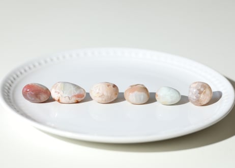 【お菓子の国】ブルーチェリーブロッサムアゲート タンブル（6個セット）