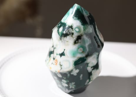【芳醇な香り】ブルーグリーンチェリーブロッサムアゲート ファイヤーフォルム