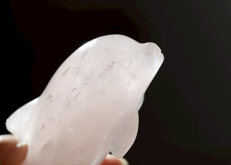 悟りのシッディ入り】ローズクォーツ イルカ | Y.S.Y24