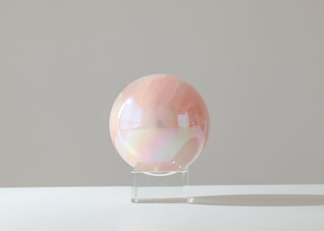【青天井に夢が叶う、青天井に成功に導く】技入り❣️エンジェルオーラ ローズクォーツ スフィア ※イベントクーポン使用不可