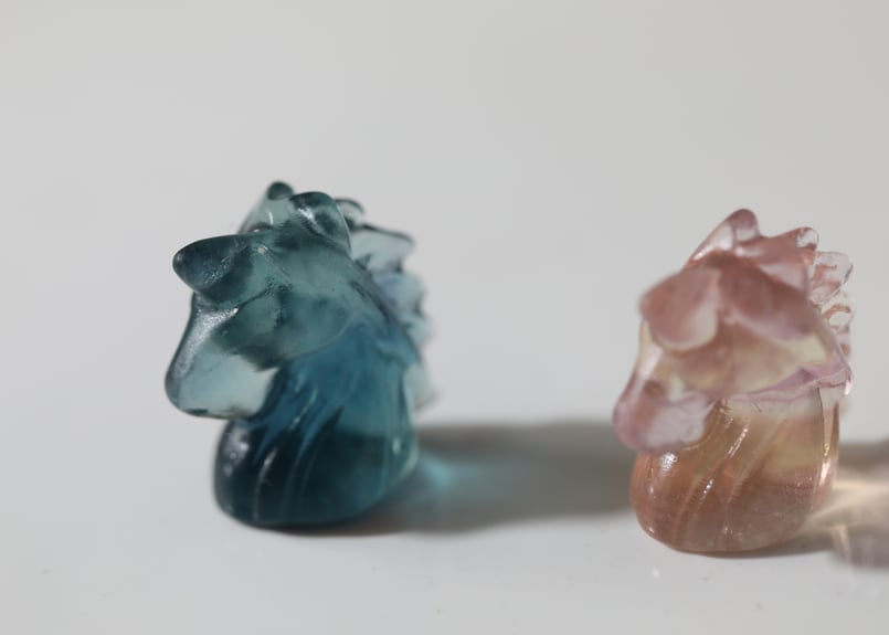 別格品【特別子♡】希少なブルーフローライト ユニコーン 彫刻 置物 大