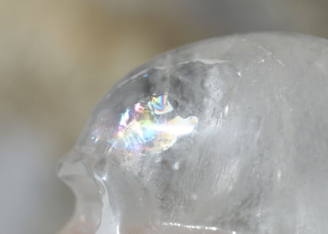 虹入り クリアクォーツ スカル