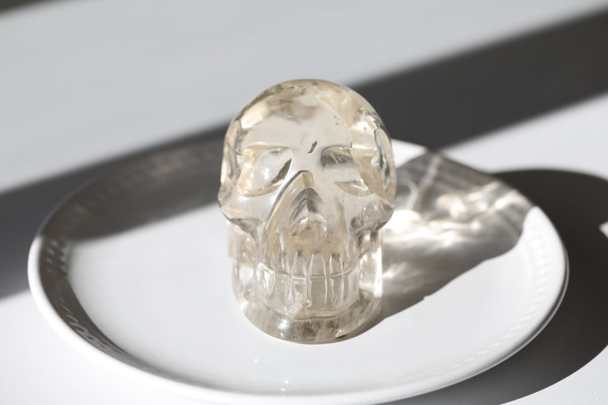 虹入りナチュラルシトリン スカル | Y.S.Y24