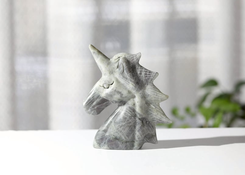 天然石ラブラドライトのユニコーン　置物　ご購入前に在庫確認必要F.164 天然石ラブラドライトのユニコーン 置物 ご購入前に在庫確認必要F.164