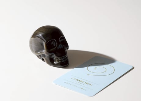 【CONNECTION つながり（必要なものすべてと繋がる） シジル封入 オリジナルカード付き❣️】ゴールドシーンオブシディアン スカル ※イベントクーポン使用不可