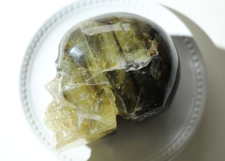 【地球からのメッセージ】虹入り スモーキーナチュラルシトリン スカル
