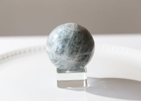 【new earth】虹入り キラキラアクアマリン スフィア