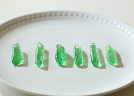 【シンクロニシティー】グリーンオーラクォーツ ポイント（6本セット）