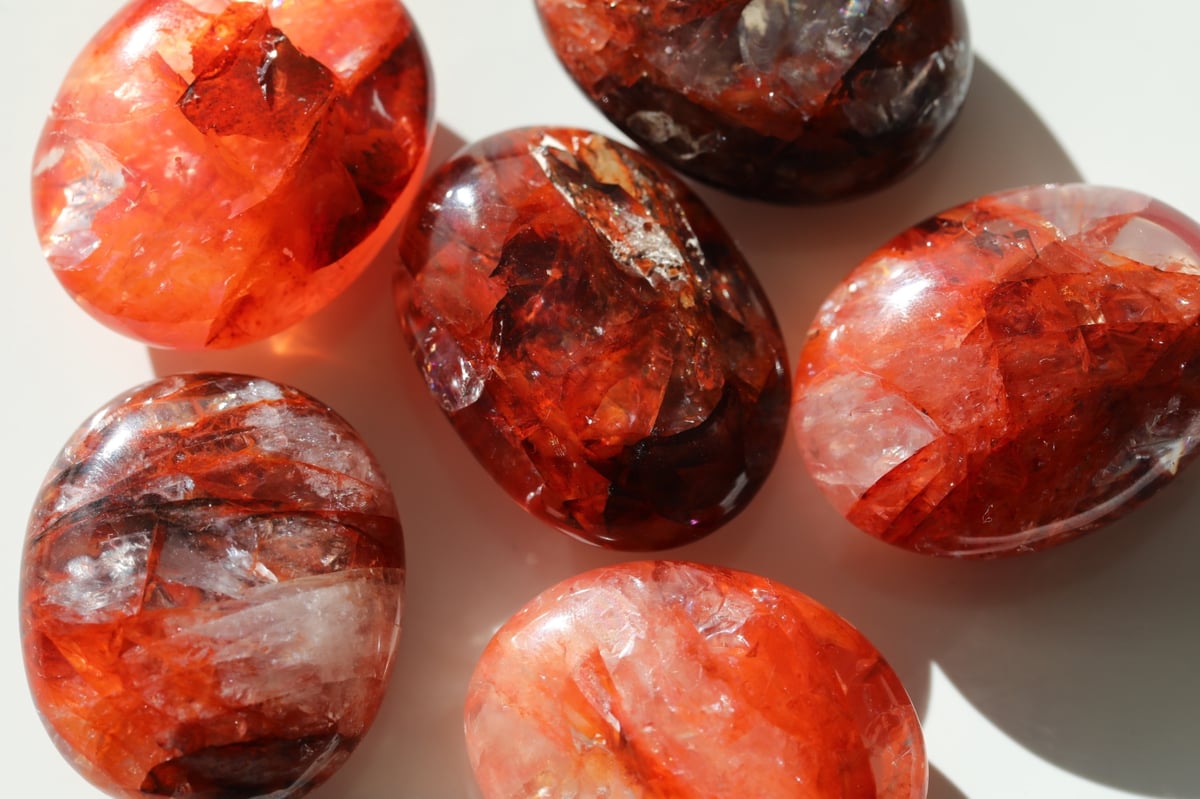 情熱の先へ】ヘマタイトインクォーツ タンブル（6個セット