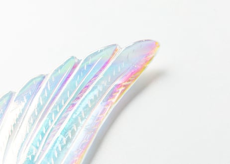 エドワード淺井さんによる技入り❣️【青天井に夢が叶う/青天井に成功に導く】エンジェルオーラ クリアクォーツ 天使の羽 台座付き ※イベントクーポン使用不可