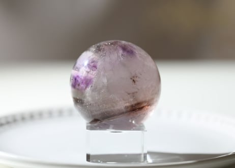 【幻】虹入り トリコロール 水晶 スフィア