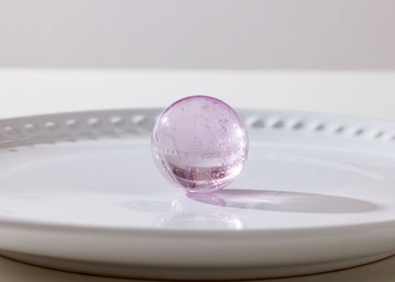 高品質 大きめクンツァイトスフィア◎美しいキャッツアイ＆シラー⭐︎ 高品質 大きめクンツァイトスフィア◎美しいキャッツアイ＆シラー