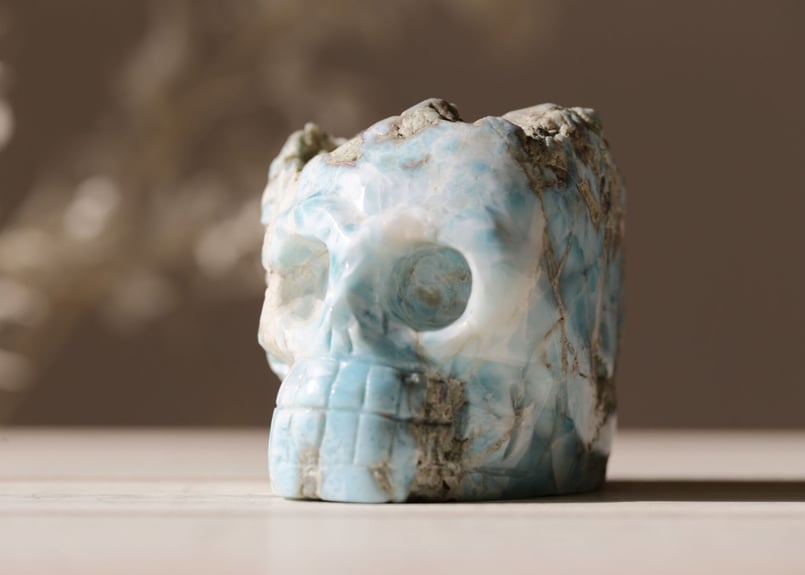 ドミニカ共和国産 ラリマー スカル 【ひょうきんな大賢者】 | Y.S.Y24