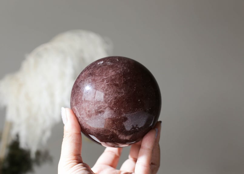 美しい人となる】ストロベリークォーツスフィア 台座付き | Y.S.Y24